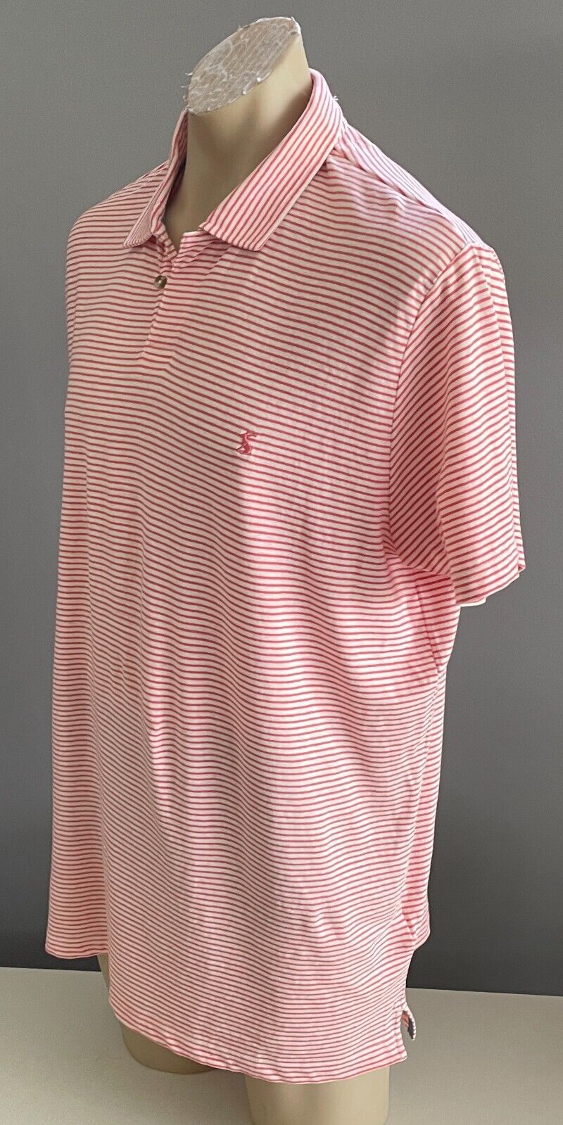 JOULES Hatton Polo Shirt Mens XL Orange & White Stripe Short Sleeve NEW