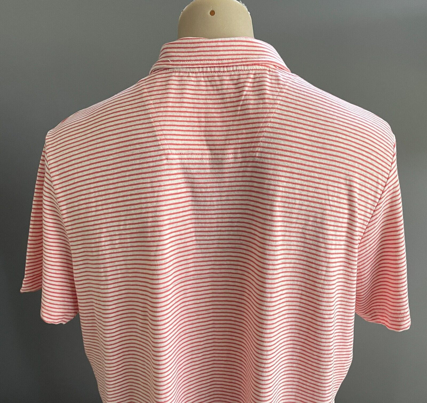 JOULES Hatton Polo Shirt Mens XL Orange & White Stripe Short Sleeve NEW