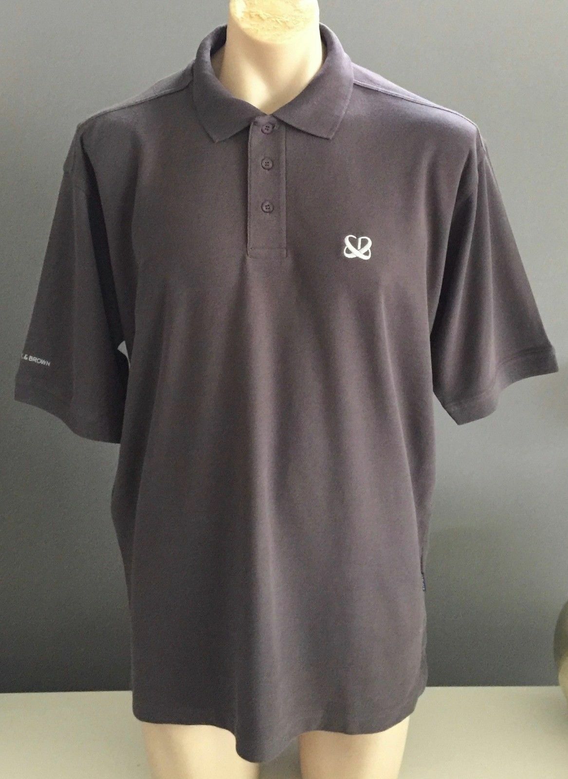 Mens Polo Shirt XL JAMES HARVEST SPORTSWEAR Charcoal Grey Short Sleeve NEW