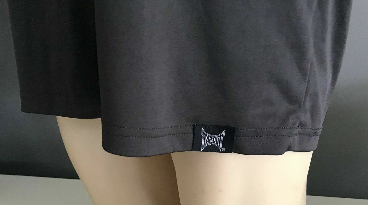 Mens T-Shirt XL TAPOUT Short Sleeve Grey & Neon Logo Graphics Crew Neck Tee NEW