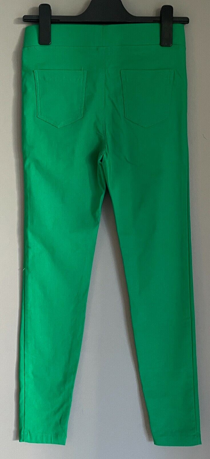 MISS HOTTY Bengaline Pants Bright Green Long Pull On Stretch Size L Waist 68cm