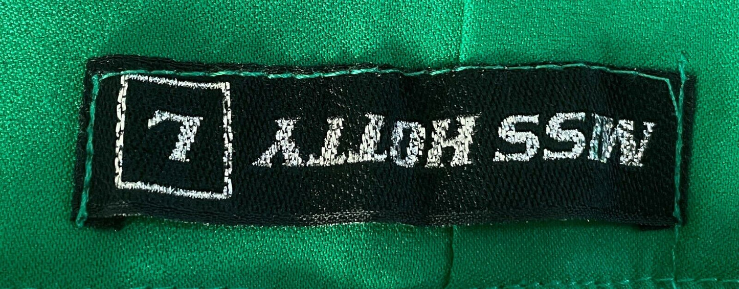 MISS HOTTY Bengaline Pants Bright Green Long Pull On Stretch Size L Waist 68cm
