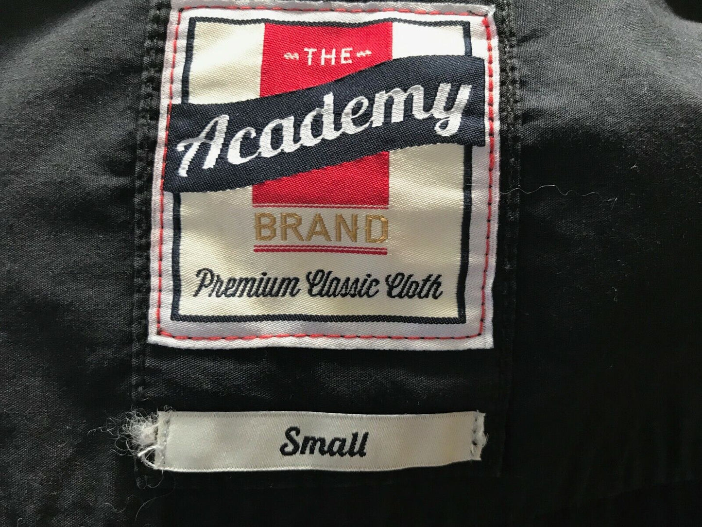 THE ACADEMY BRAND Cotton Short Sleeve Shirt Black Button Up Mens Size S 97cm NEW