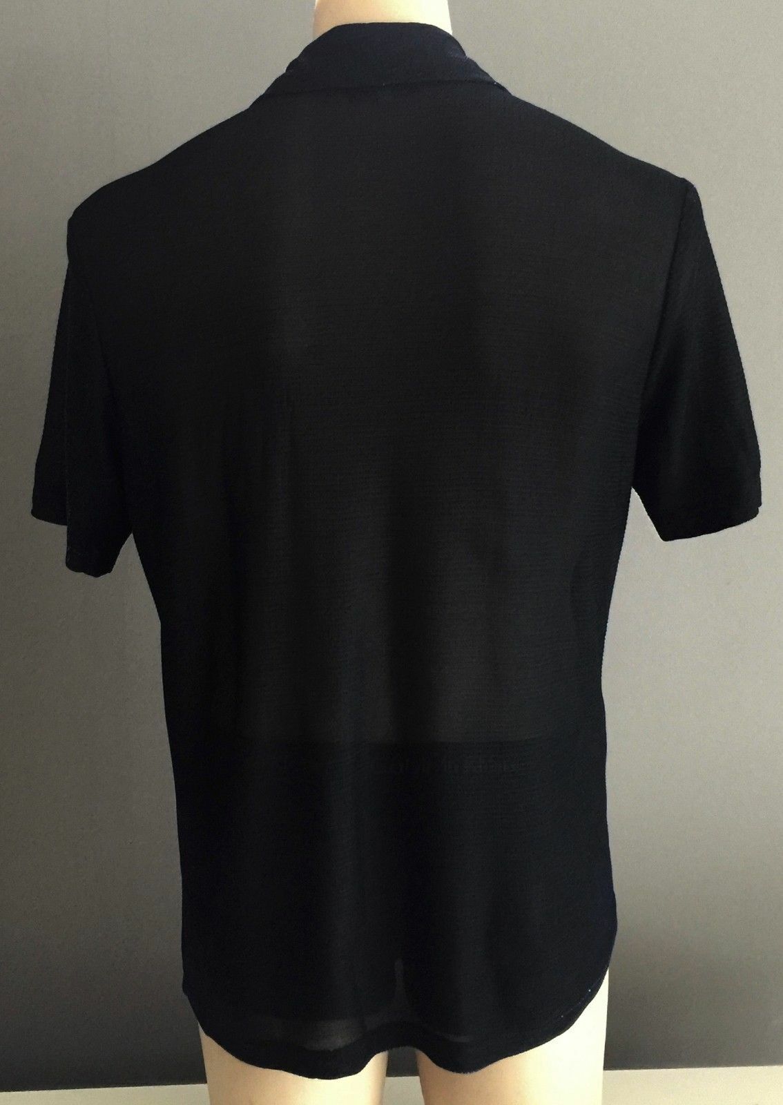 CLOSED Shirt Black Cobalt Blue Metallic Thread Size M 102cm 1980s Top Disco