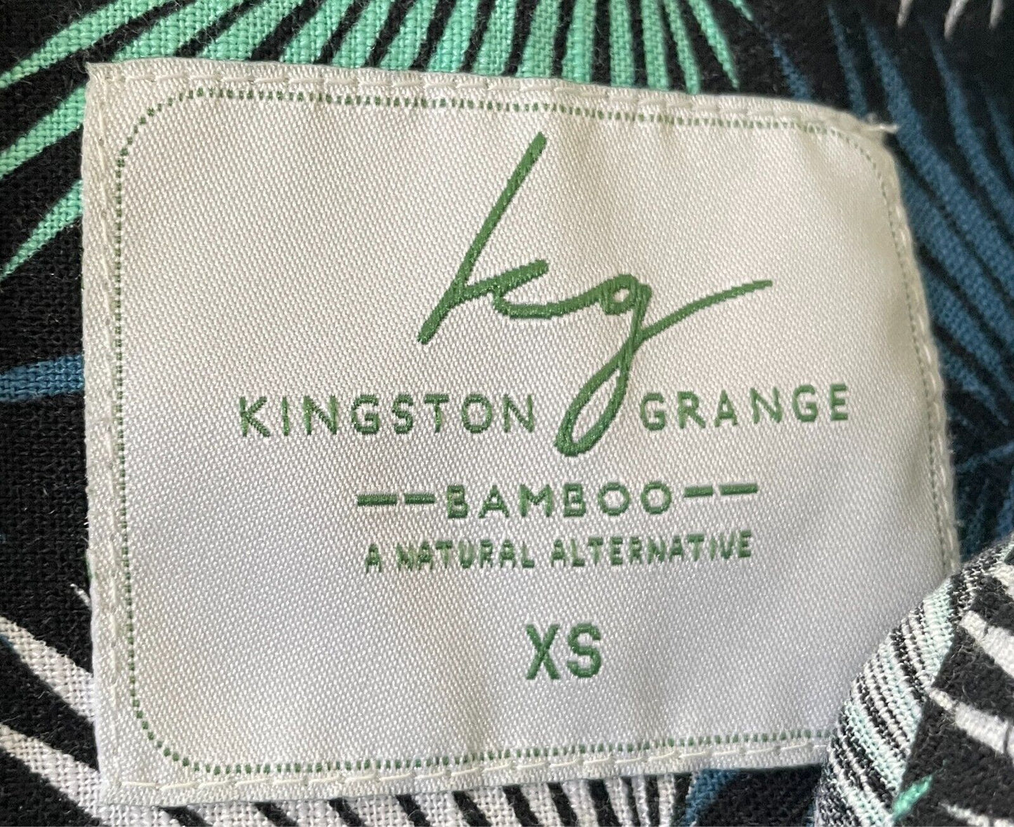 KG KINGSTON GRANGE Shirt Short Sleeve Bamboo Cotton Size XS Chest 112cm Palm NEW