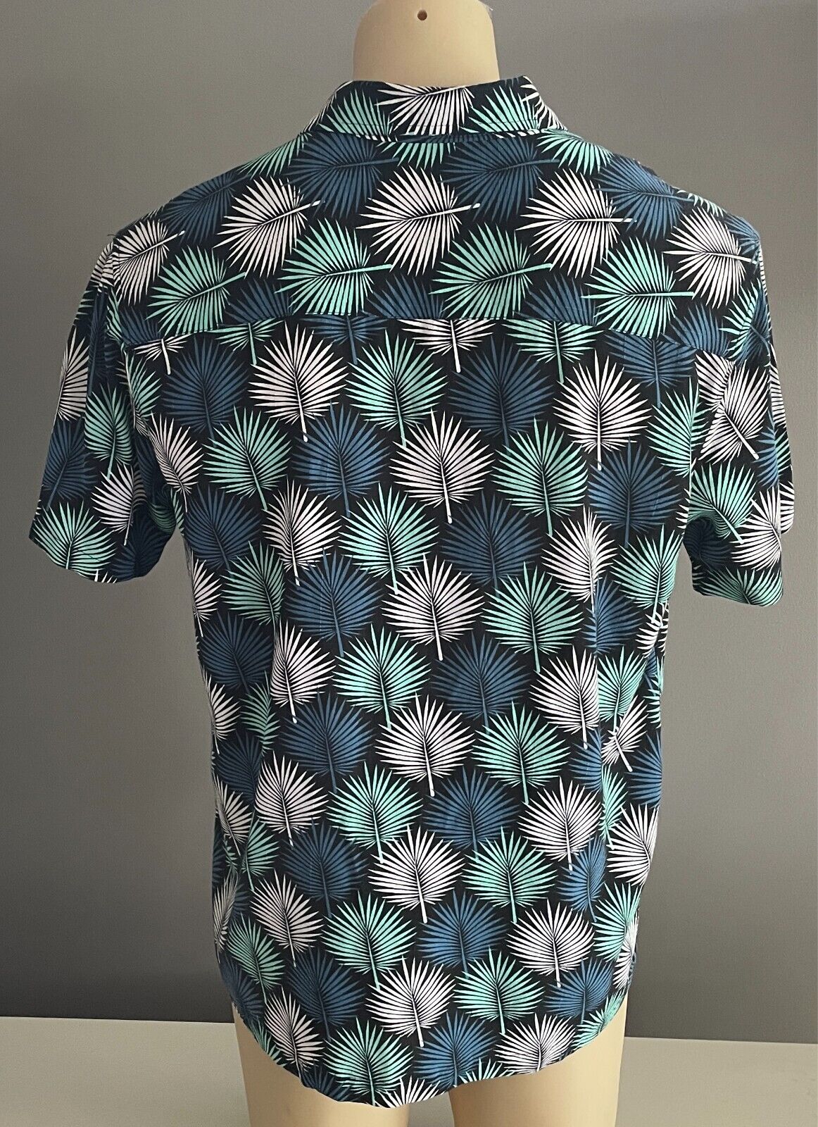 KG KINGSTON GRANGE Shirt Short Sleeve Bamboo Cotton Size XS Chest 112cm Palm NEW