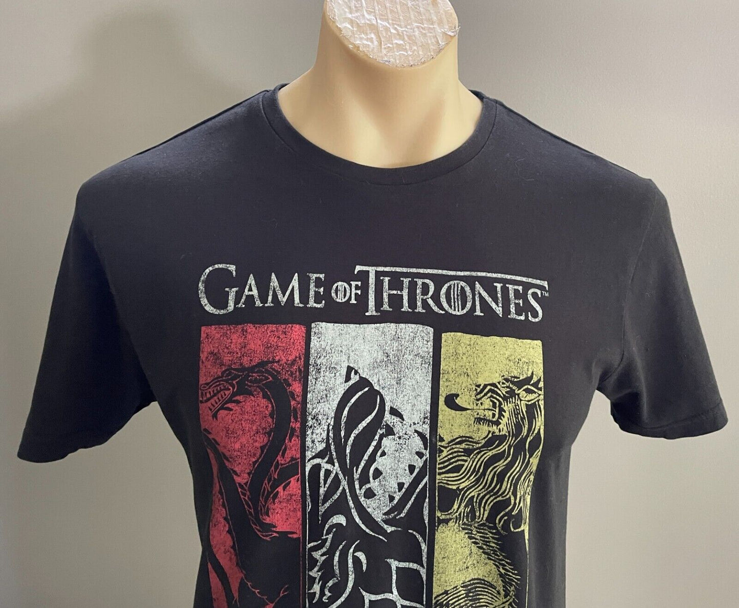GAME OF THRONES Black T-Shirt Short Sleeve With Print Size XS Chest 102cm Unisex