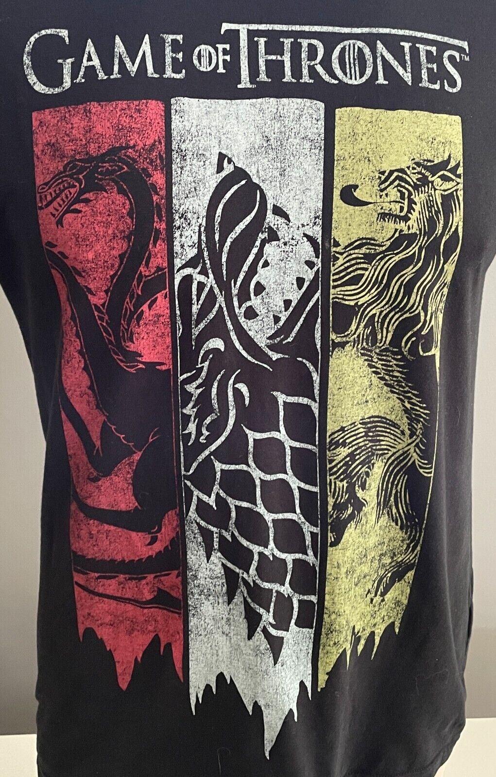 GAME OF THRONES Black T-Shirt Short Sleeve With Print Size XS Chest 102cm Unisex