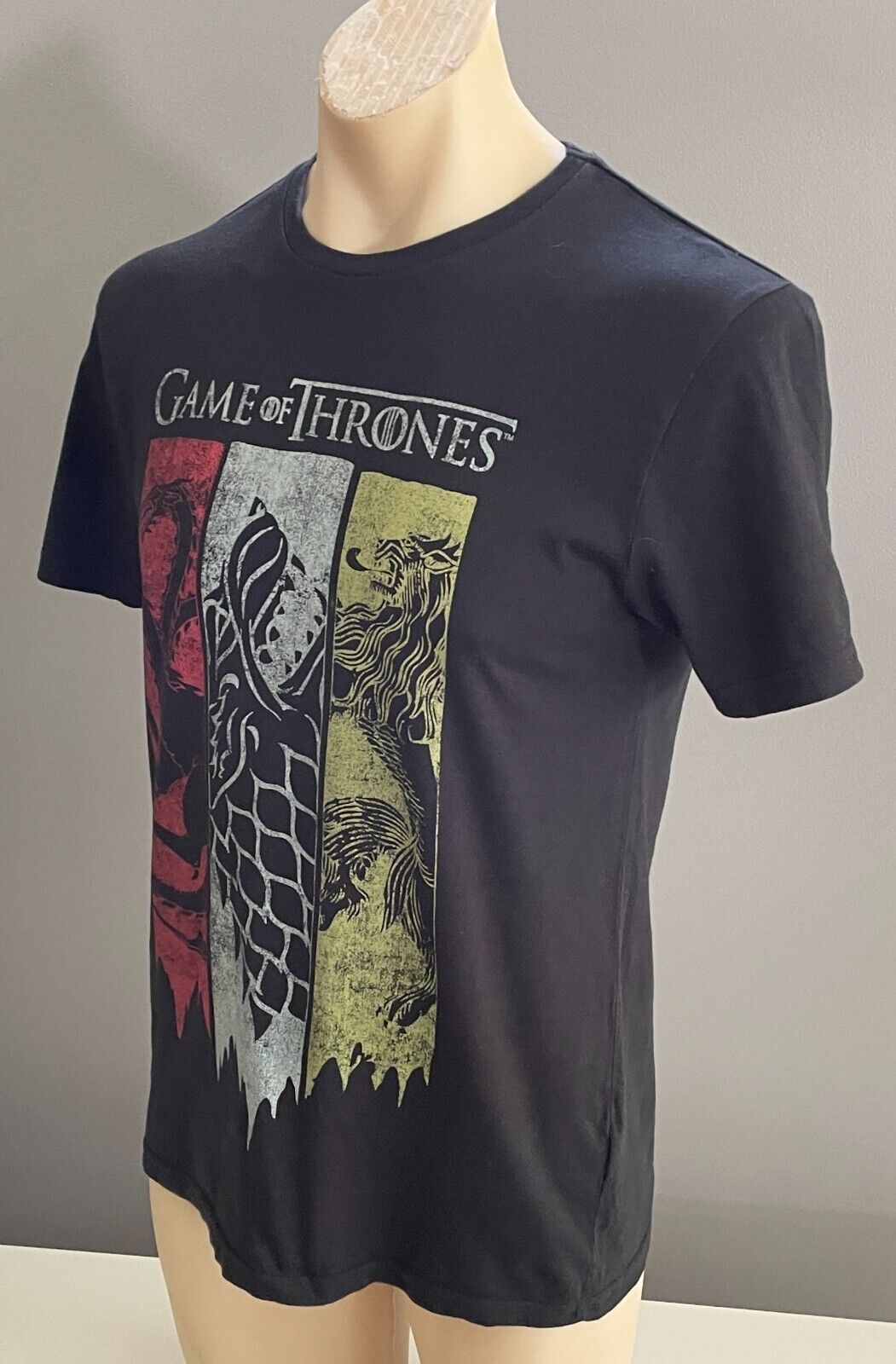 GAME OF THRONES Black T-Shirt Short Sleeve With Print Size XS Chest 102cm Unisex