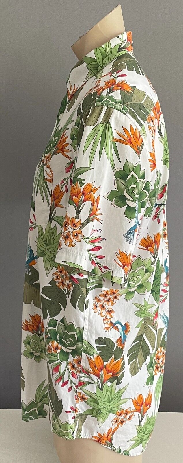 GANT Shirt Short Sleeve Colourful Garden Hummingbird Mens Size L 41 42 Regular
