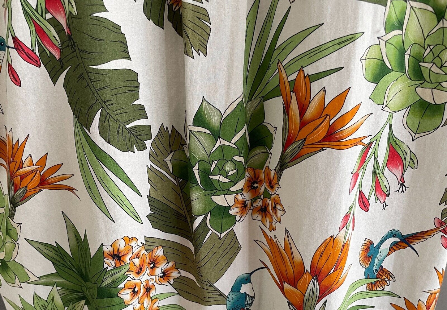 GANT Shirt Short Sleeve Colourful Garden Hummingbird Mens Size L 41 42 Regular