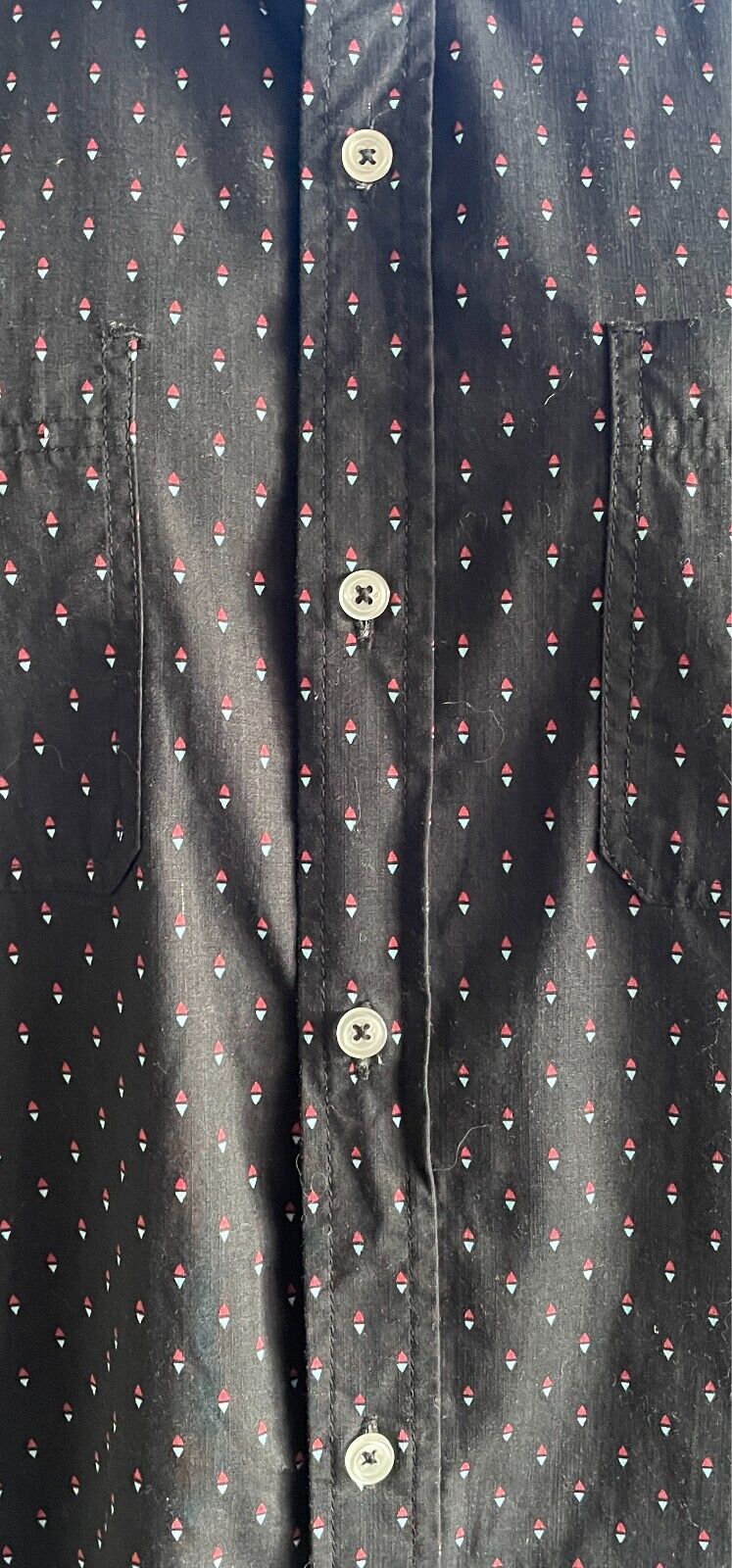 Mens RIP CURL Black Shirt Maroon Blue Button Down Collar Size L 112cm Chest NEW