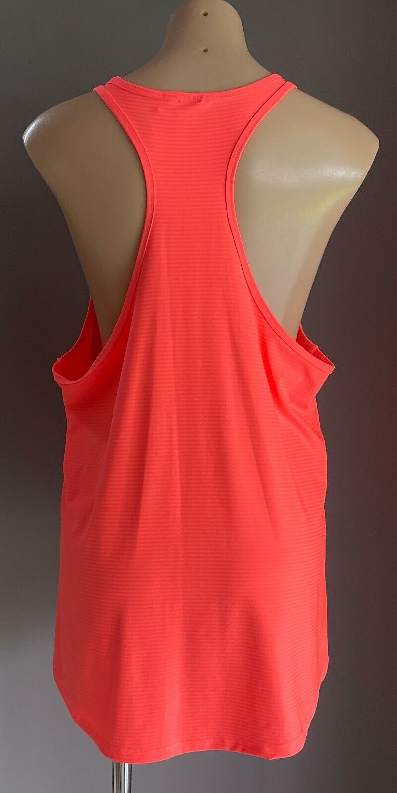 ACTIVE & CO Tank Top Coral Sleeveless Self Stripe Racer Back Singlet Size 16 NEW