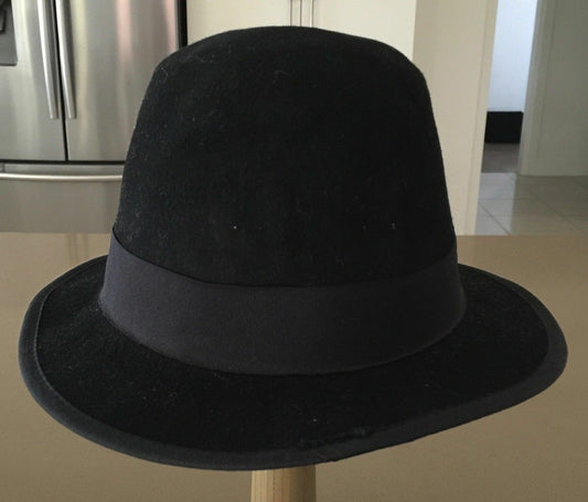 BOWLER HAT Brim HAT AMERICANA COLLECTIONS Black Size L 60 cm Mens Vintage