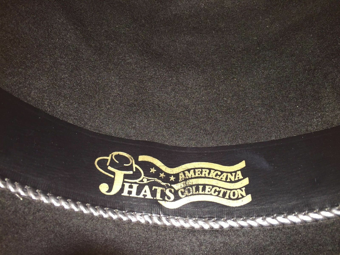 BOWLER HAT Brim HAT AMERICANA COLLECTIONS Black Size L 60 cm Mens Vintage