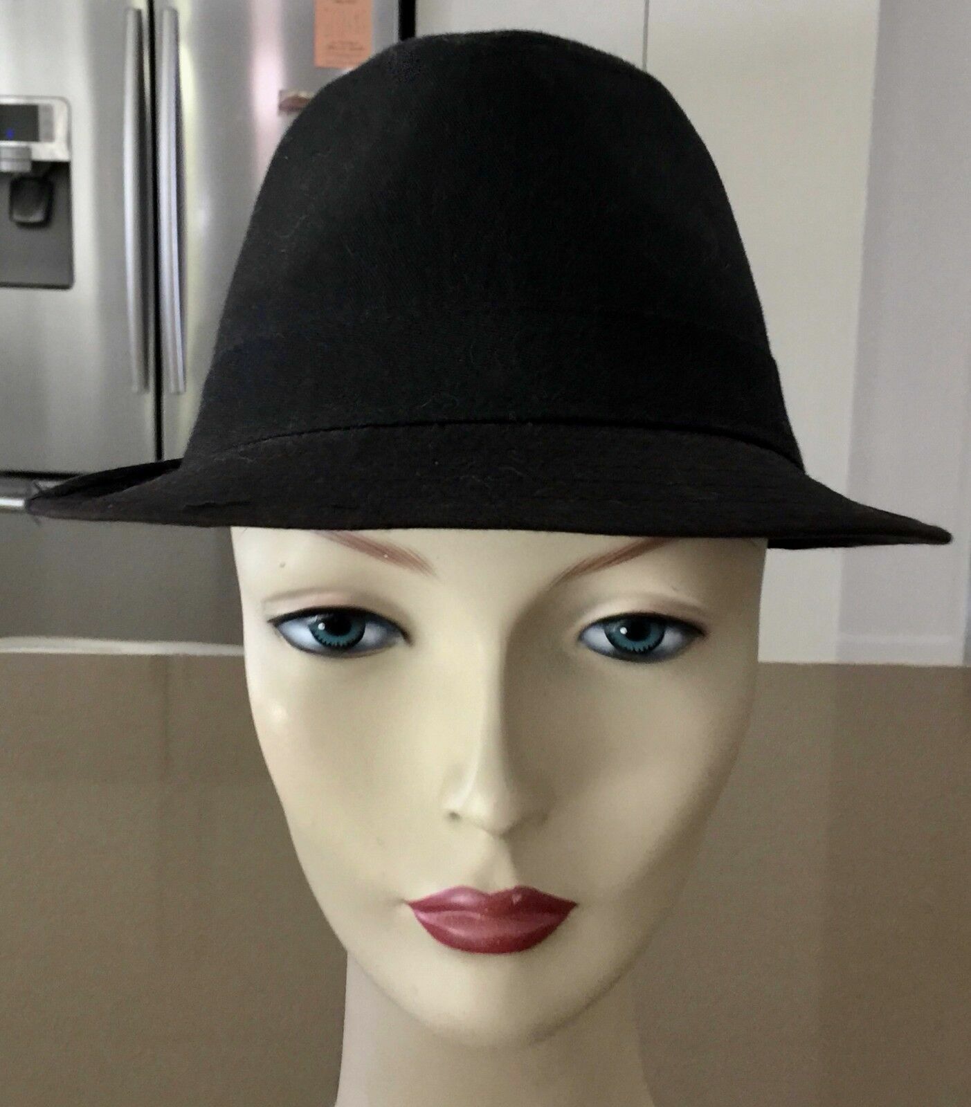 Black TRILBY Style Hat Size M - 58cm Headwear Hipster Brim Unisex