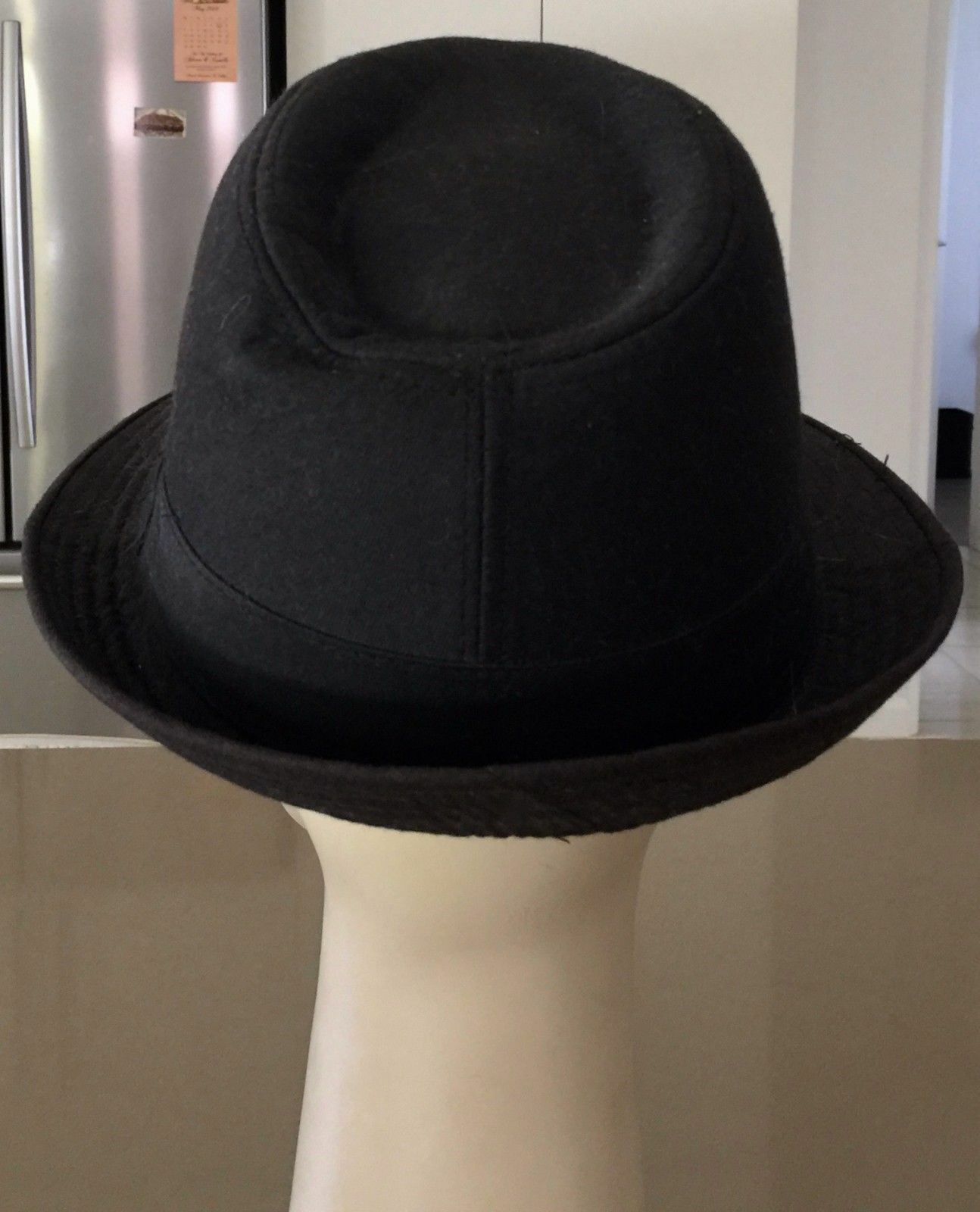 Black TRILBY Style Hat Size M - 58cm Headwear Hipster Brim Unisex