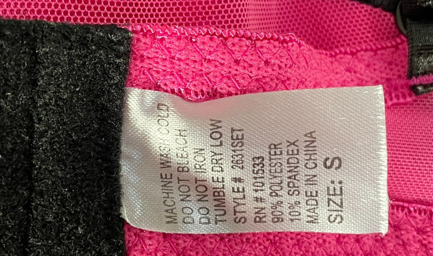 Push Up Bra Hot Pink Mesh Net Black Lace Sexy Frill Trim Underwire Size S 10