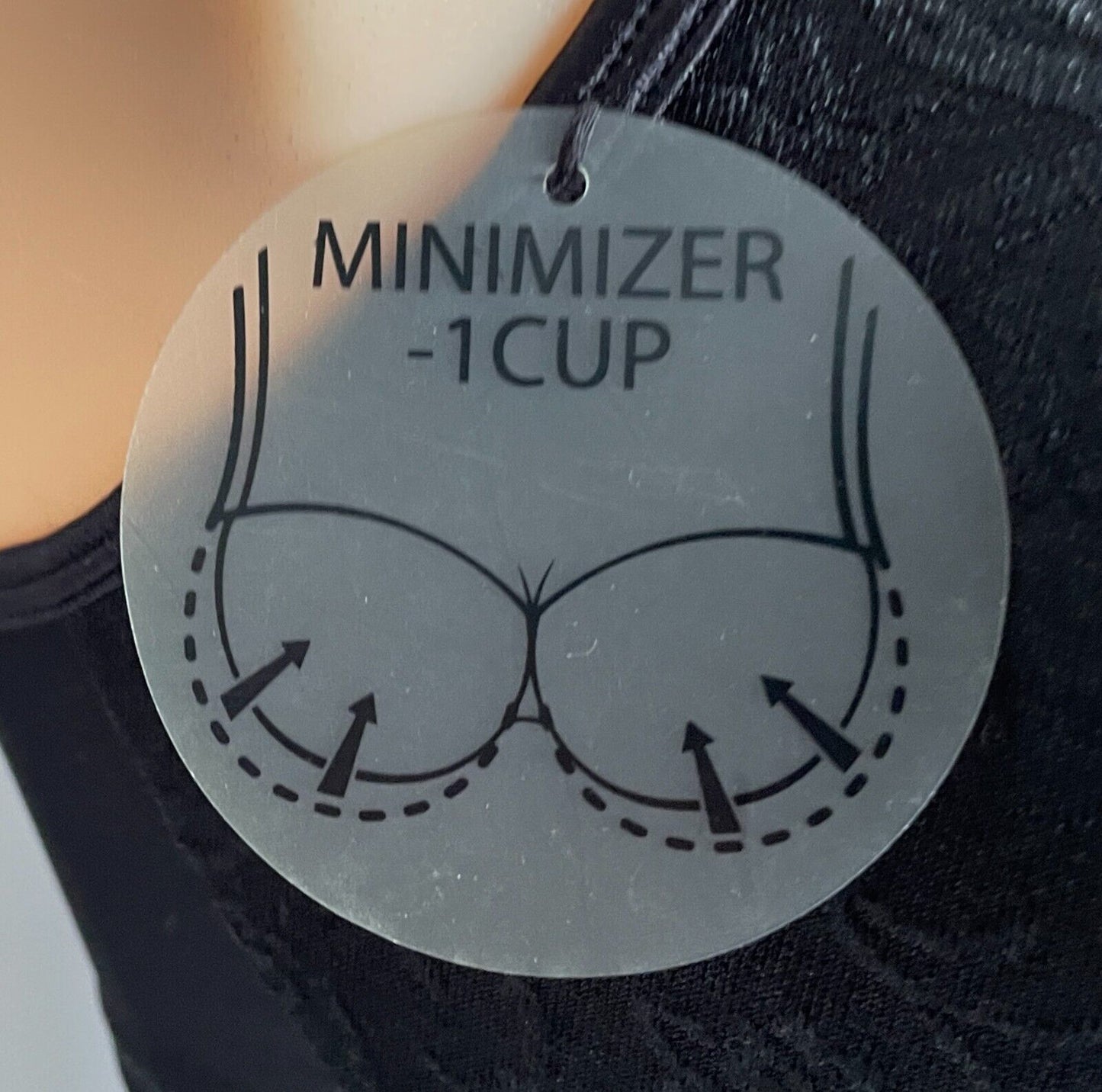 Bra 10D Black Jacquard Fabric Decorative Trim Minimiser Underwire Size 10 D NEW
