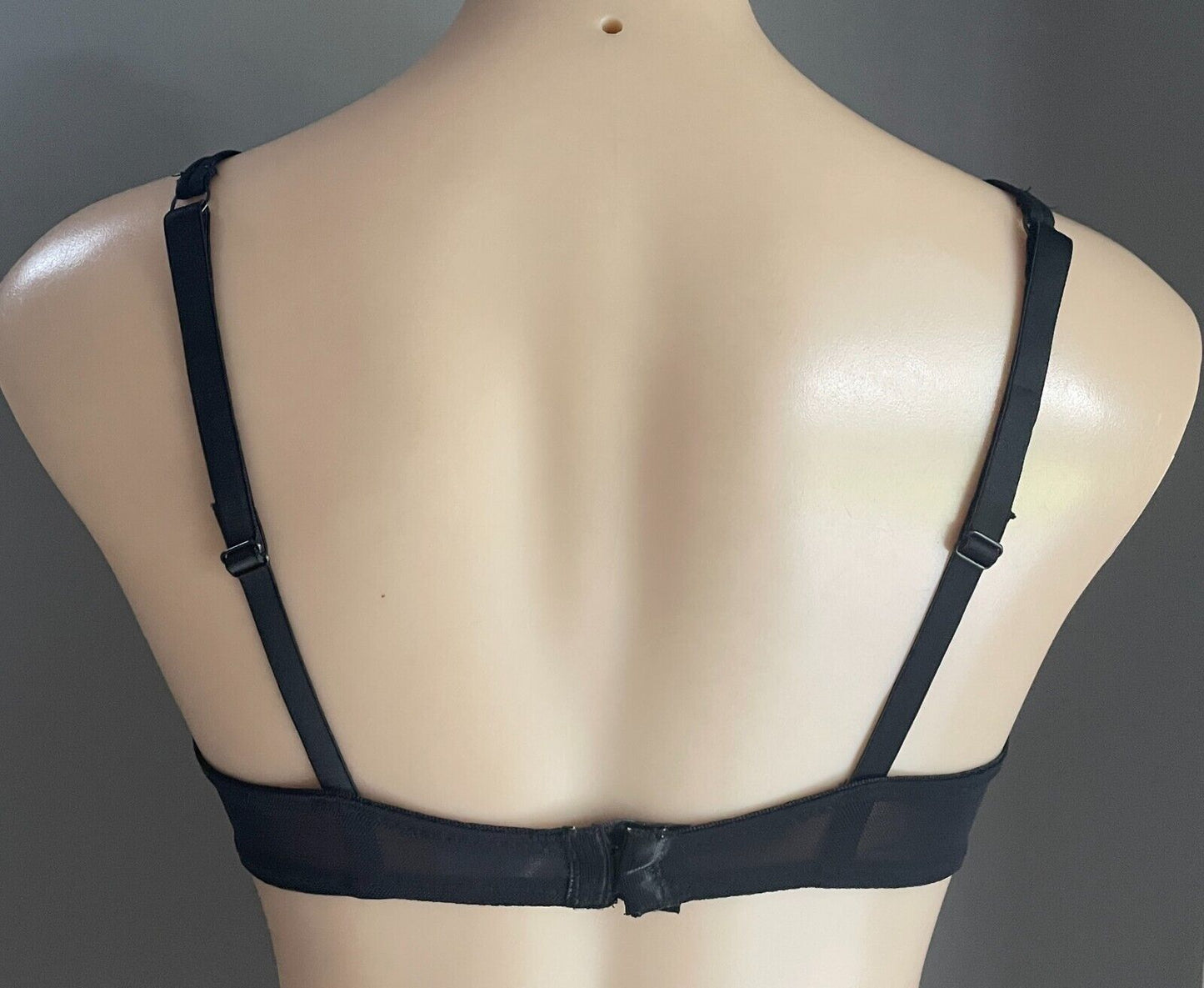 GALA BRAS Bra 10C Black Net & Red Embroidered Trim Underwire Balconette 10 C