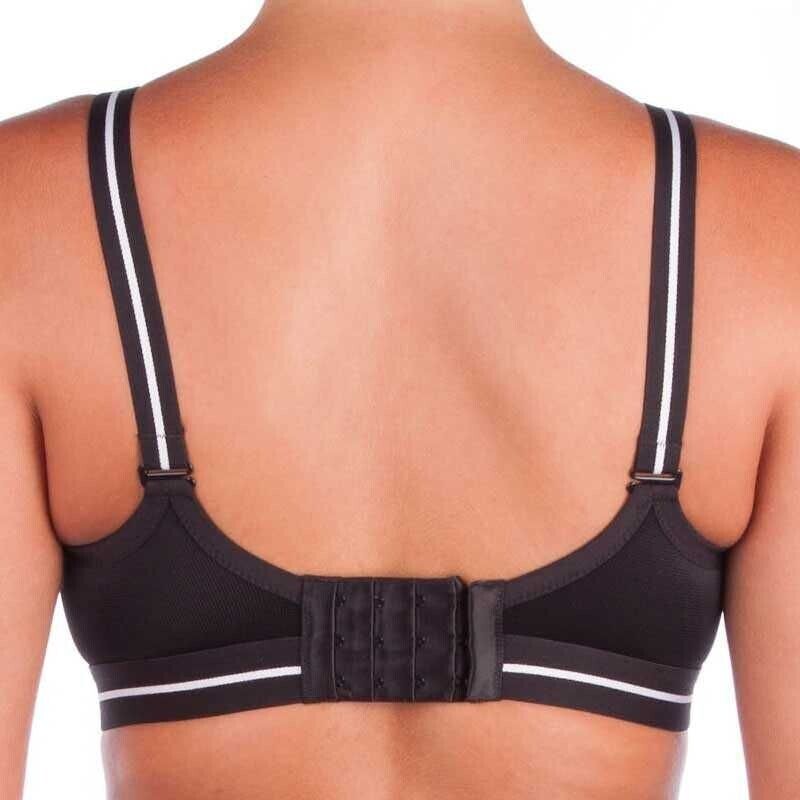 SIXTY4 Black and White Trim "Freedom" Wire Free Adjust Sports Bra Size 8 C 10