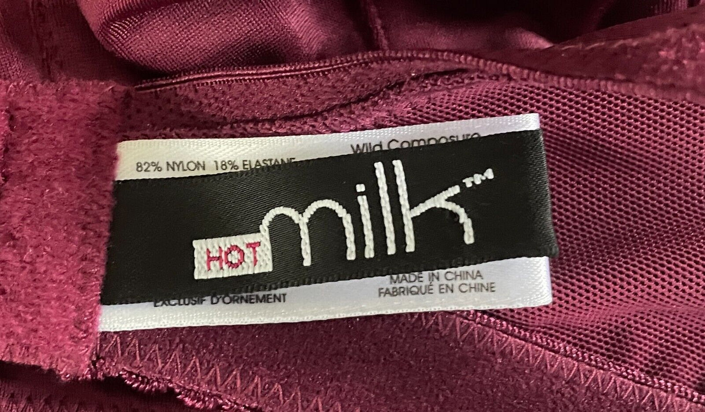 HOTMILK Wild Composure Bra 10 B Berry Red Maternity Nursing Lace Trim Wireless