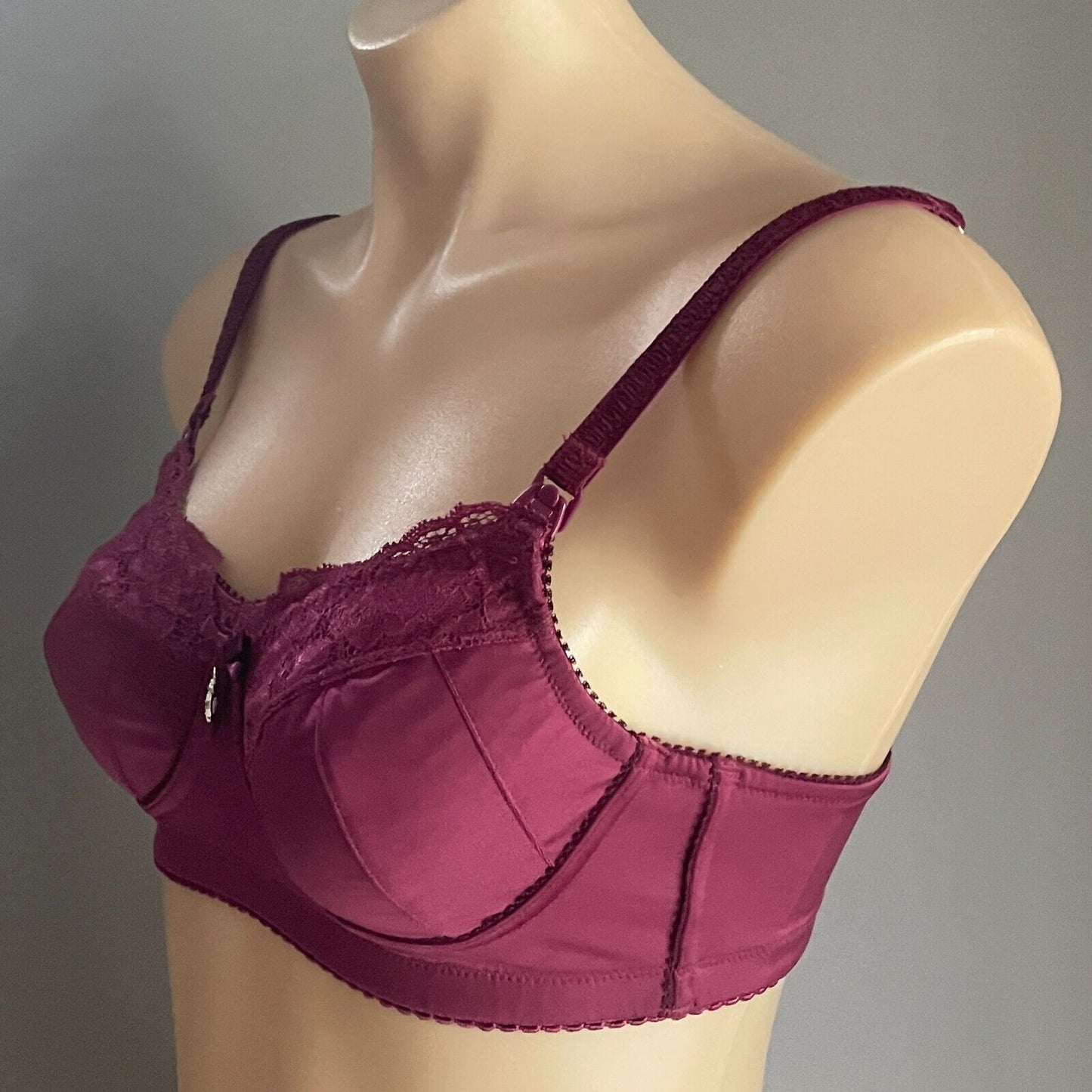 HOTMILK Wild Composure Bra 10 B Berry Red Maternity Nursing Lace Trim Wireless