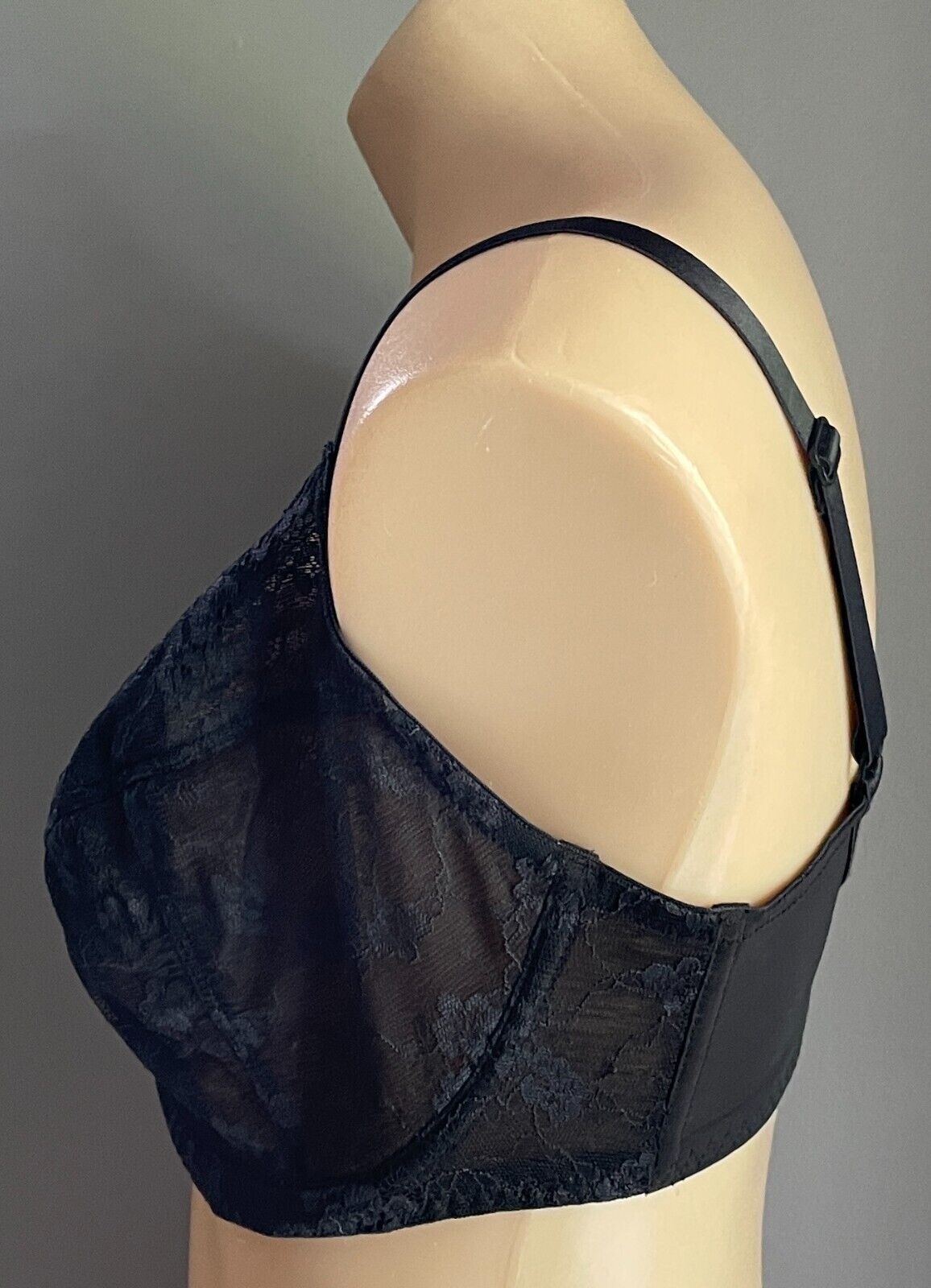 KMART Bra 12F Black Lace Adjustable Straps Underwire Size 12 F K Mart 34F