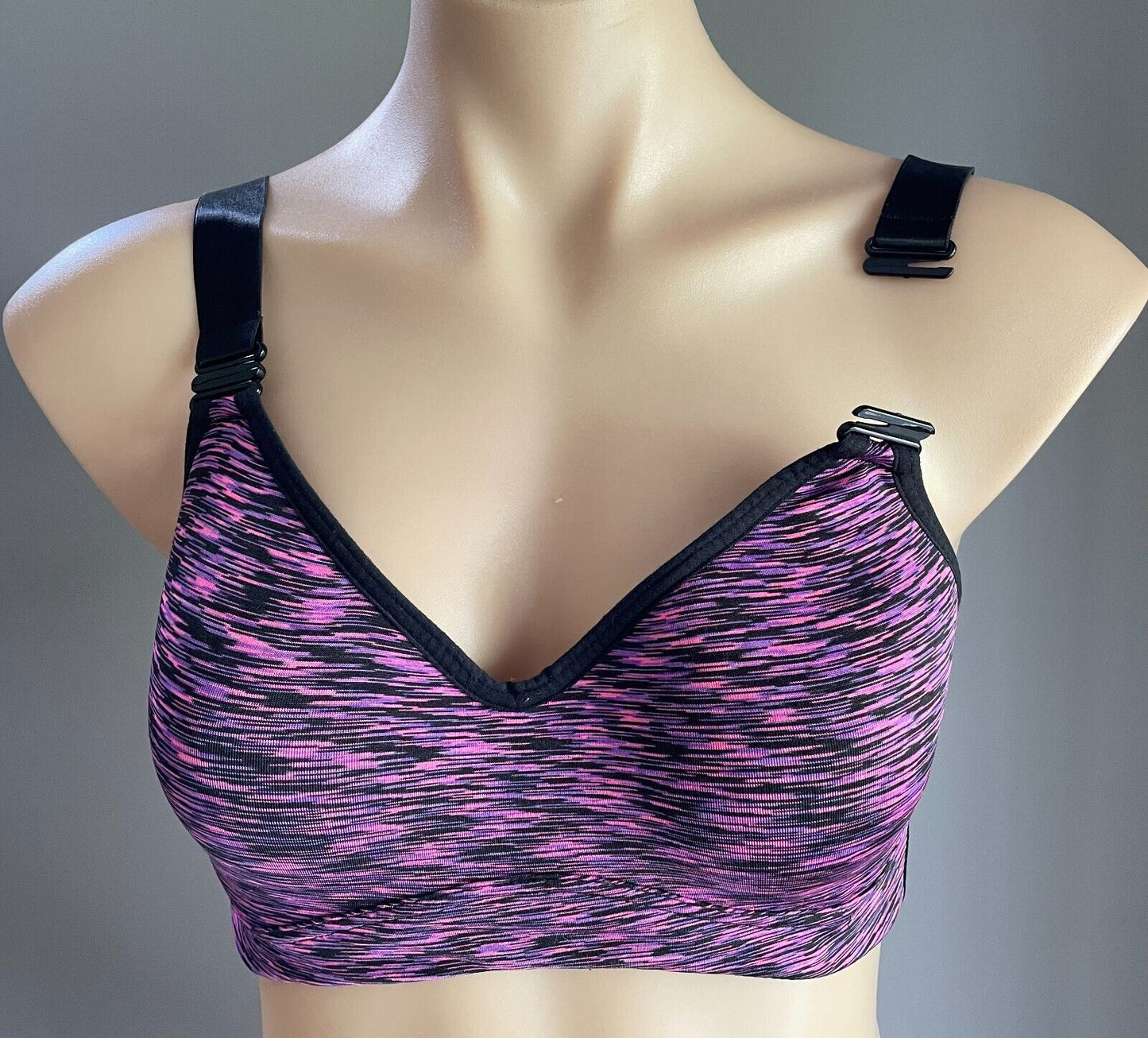 MAXX Sports Nursing Bra 12B Black Purple Pink Moulded Adjustable Straps 12 B