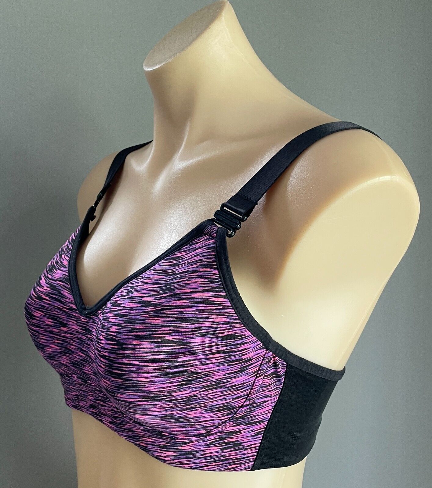MAXX Sports Nursing Bra 12B Black Purple Pink Moulded Adjustable Straps 12 B