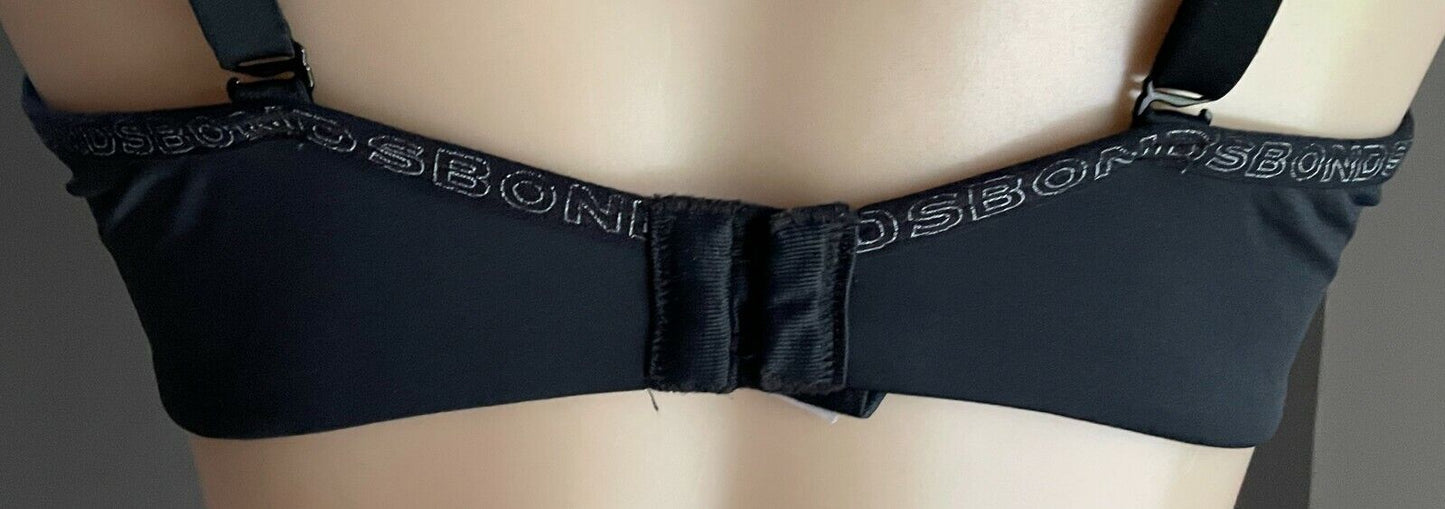 BONDS Bra 14DD Underwire Bra Black Adjustable Straps Lingerie Underwear 14 DD