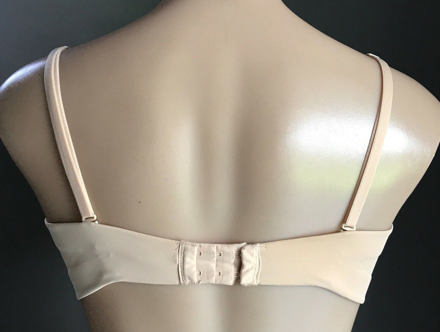 KMART Bra 14C Underwire Bra Beige Convertible Smooth Clear Straps K Mart NEW 14