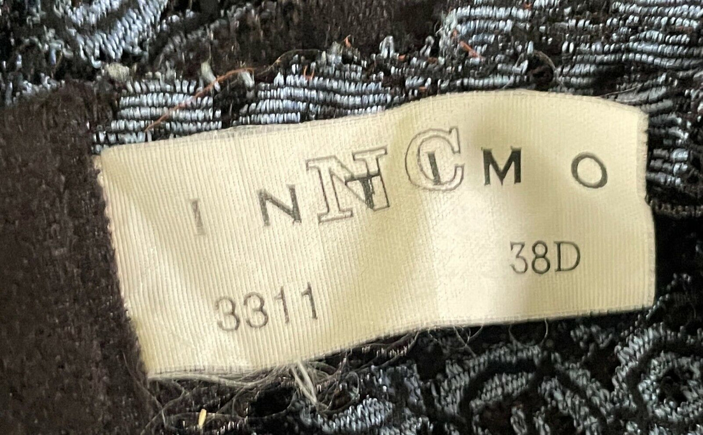 INTIMO Bra 38D Underwire Blue & Black Lace Bra Adjustable Straps Ladies 38 D 16D
