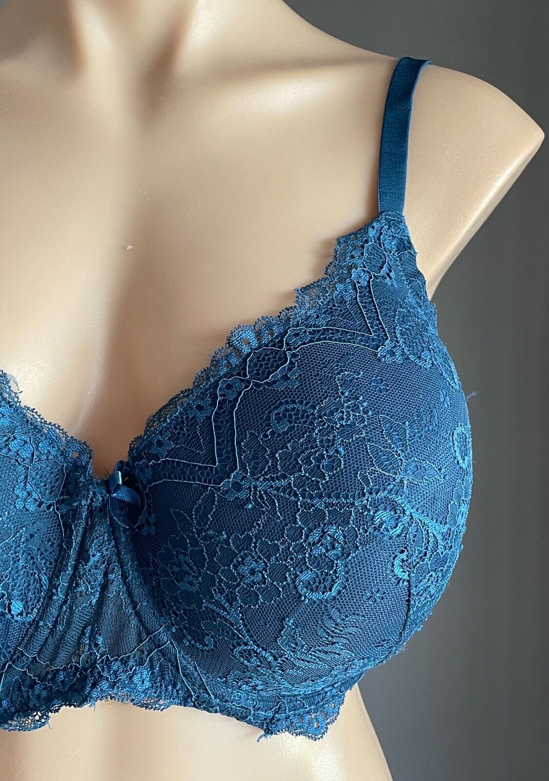 ANKO Bra 20E Underwire Bra Teal Lace Full Figure T-Shirt Moulded Plus Size 20 E