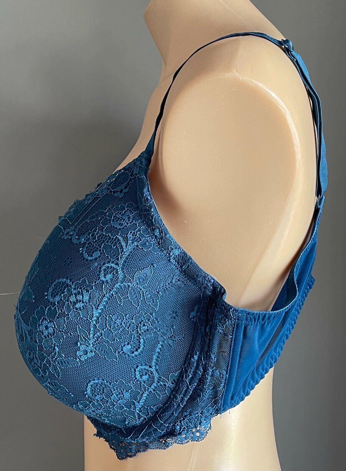 ANKO Bra 20E Underwire Bra Teal Lace Full Figure T-Shirt Moulded Plus Size 20 E