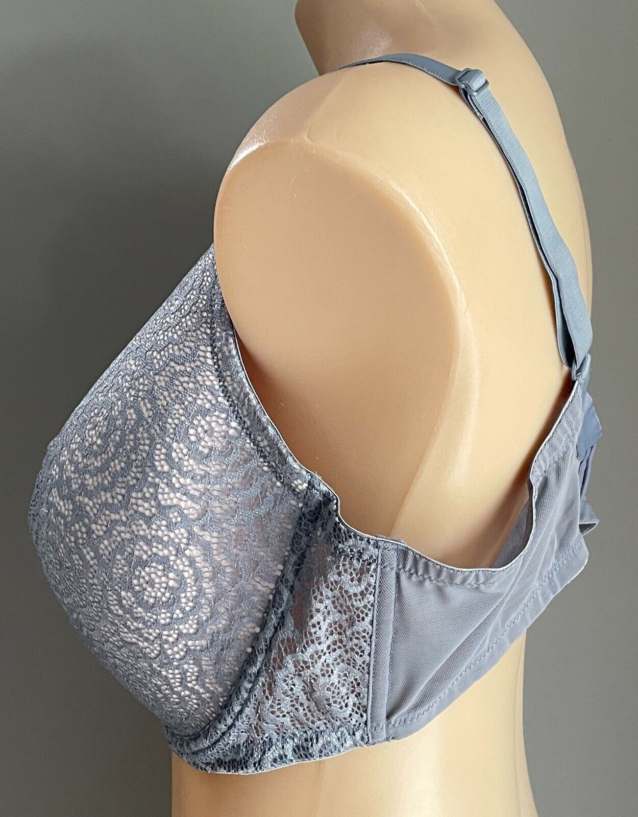 Bra 20E Grey Lace & Blush Pink Underwire Adjustable Ladies Plus Size 20 E NEW