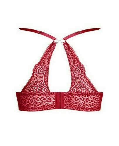 CITY CHIC "Tatiana" Bra 18DD Underwire Bra Berry Red Push Up Lace Trim 18 DD NEW