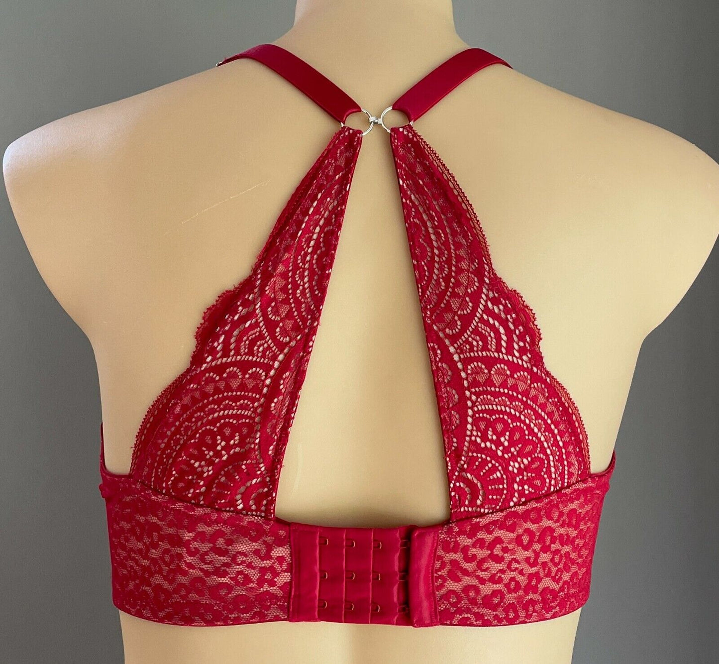 CITY CHIC "Tatiana" Bra 18DD Underwire Bra Berry Red Push Up Lace Trim 18 DD NEW