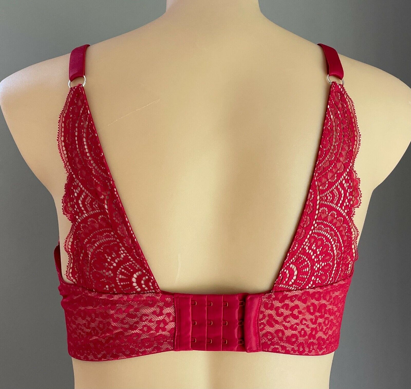 CITY CHIC "Tatiana" Bra 18DD Underwire Bra Berry Red Push Up Lace Trim 18 DD NEW