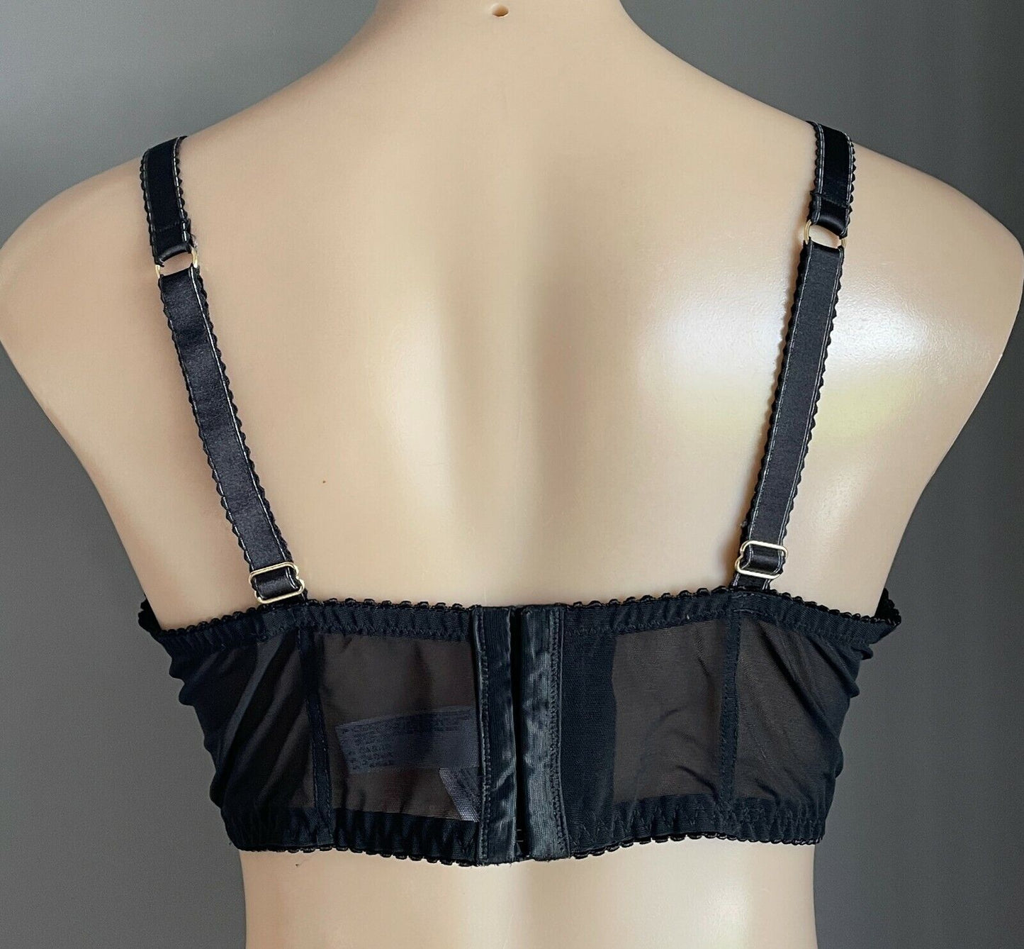 CITY CHIC Bra 18B Underwire Black Floral Print Lace Trim Balconette 18 B NEW