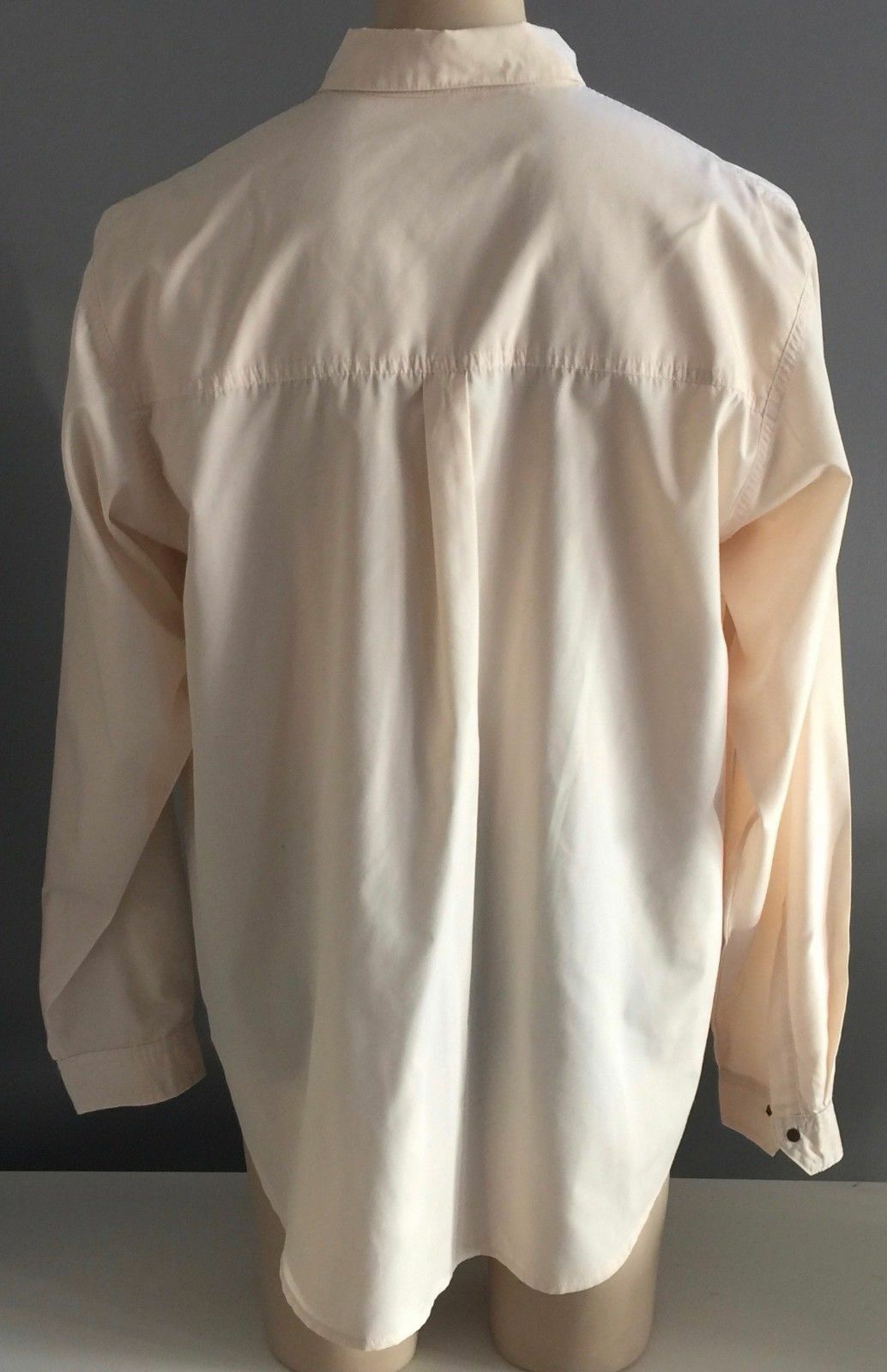 Mens PADDY PALLIN Shirt Long Sleeve Cream w Pockets Brass Snaps Size L