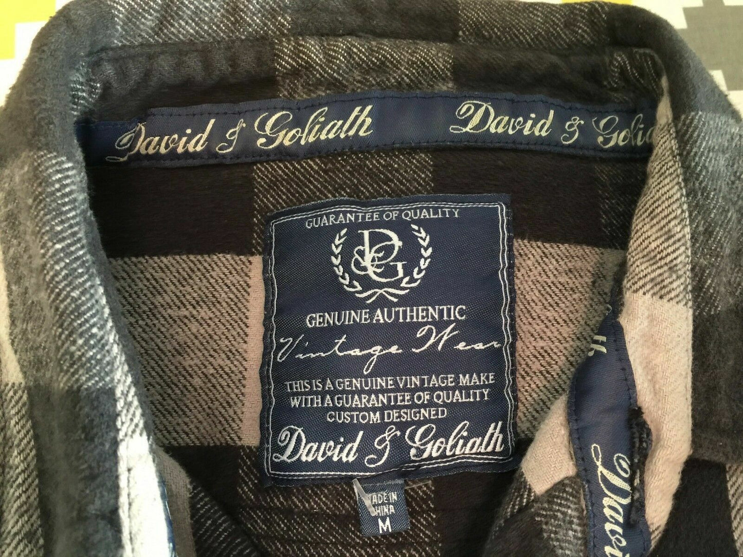 Mens DAVID & GOLIATH Flannel Shirt Long Sleeve Check Print Button Up Size M
