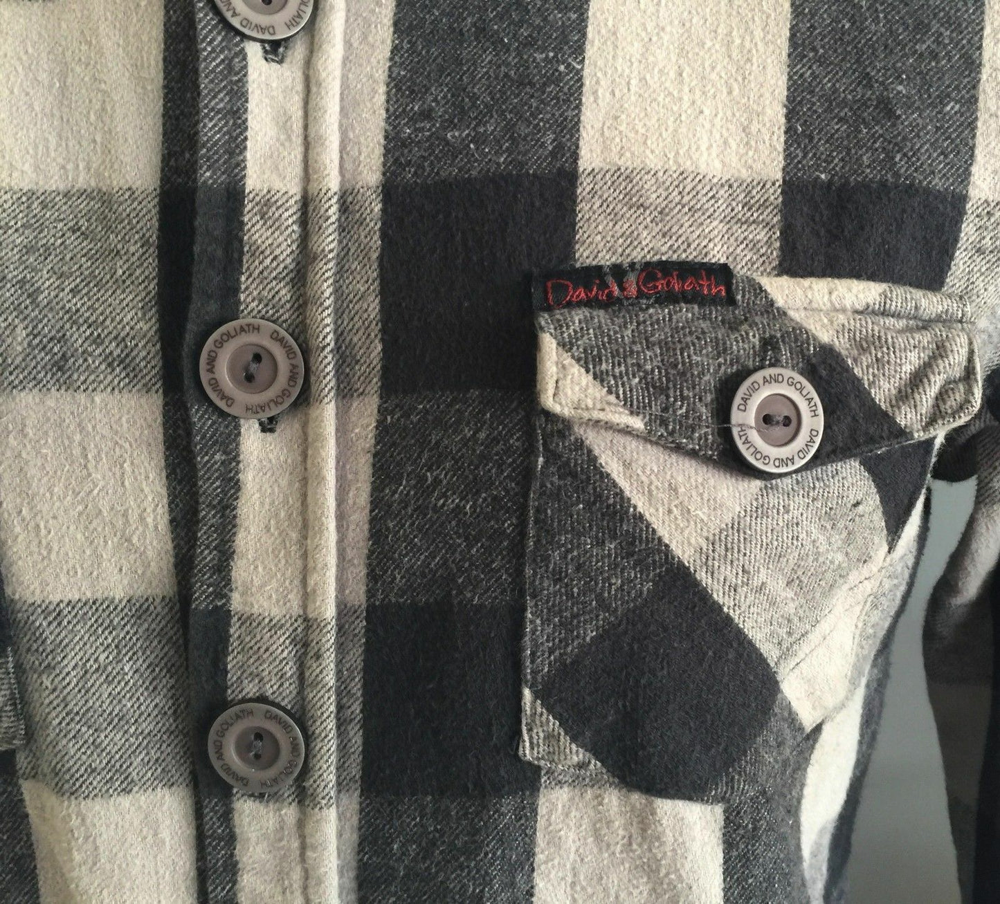 Mens DAVID & GOLIATH Flannel Shirt Long Sleeve Check Print Button Up Size M