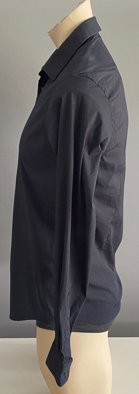 ZARA MAN Black Slim Fit Long Sleeve Shirt Size EUR M Button Front Stretch Fabric