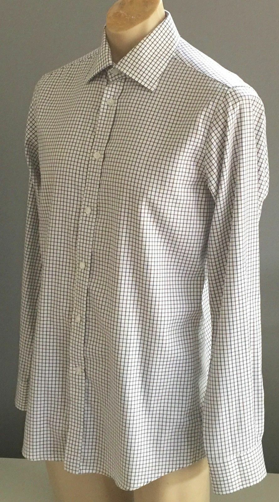 Mens ROYAL CLASS Shirt Long Sleeve Brown Purple & Green Small Check Size M