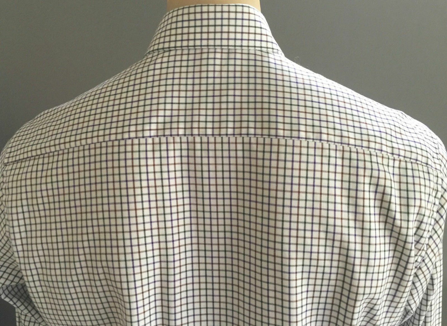Mens ROYAL CLASS Shirt Long Sleeve Brown Purple & Green Small Check Size M