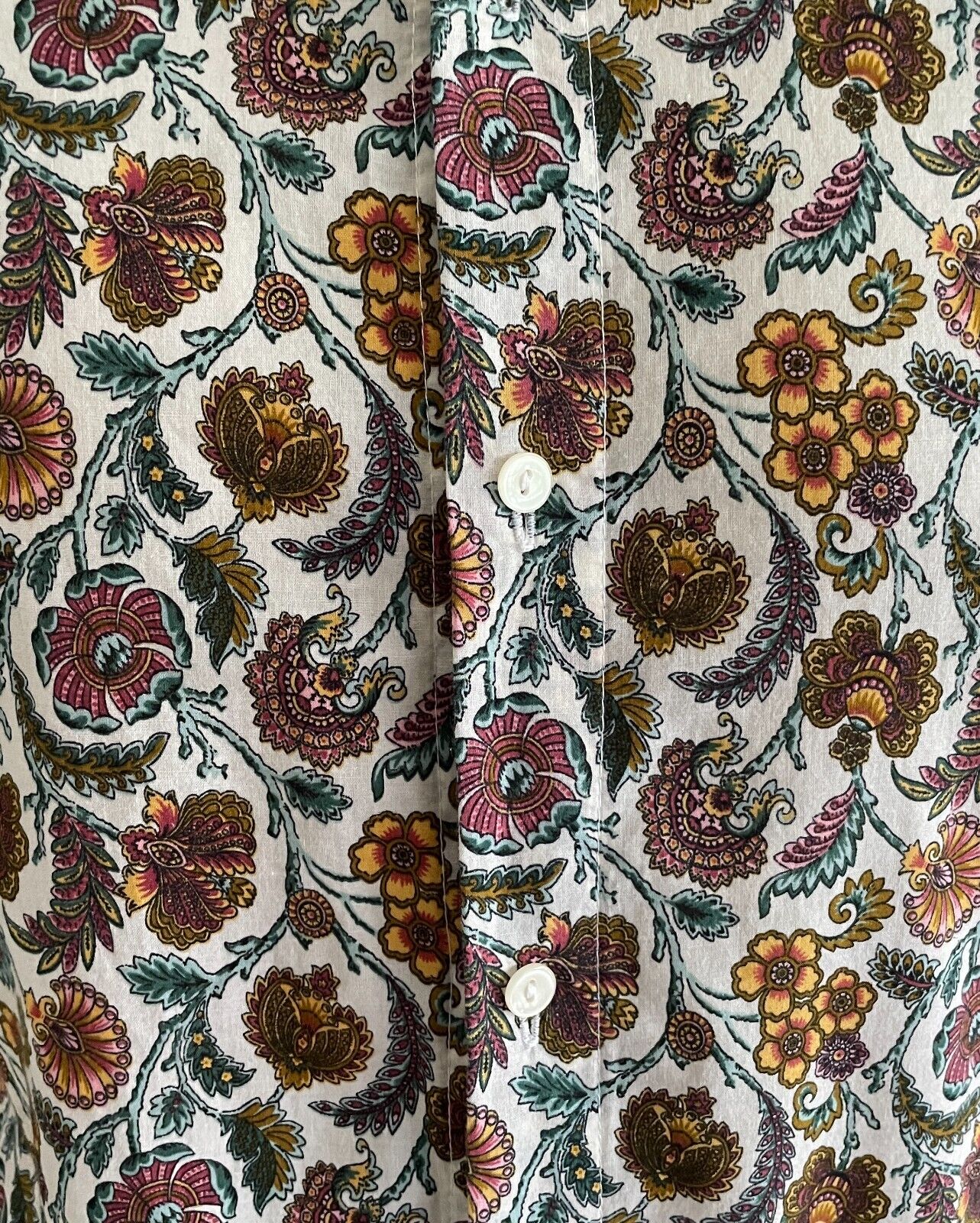 NICK BROWN SYDNEY Shirt Floral Cotton Long Sleeve Button Up Mens Size S