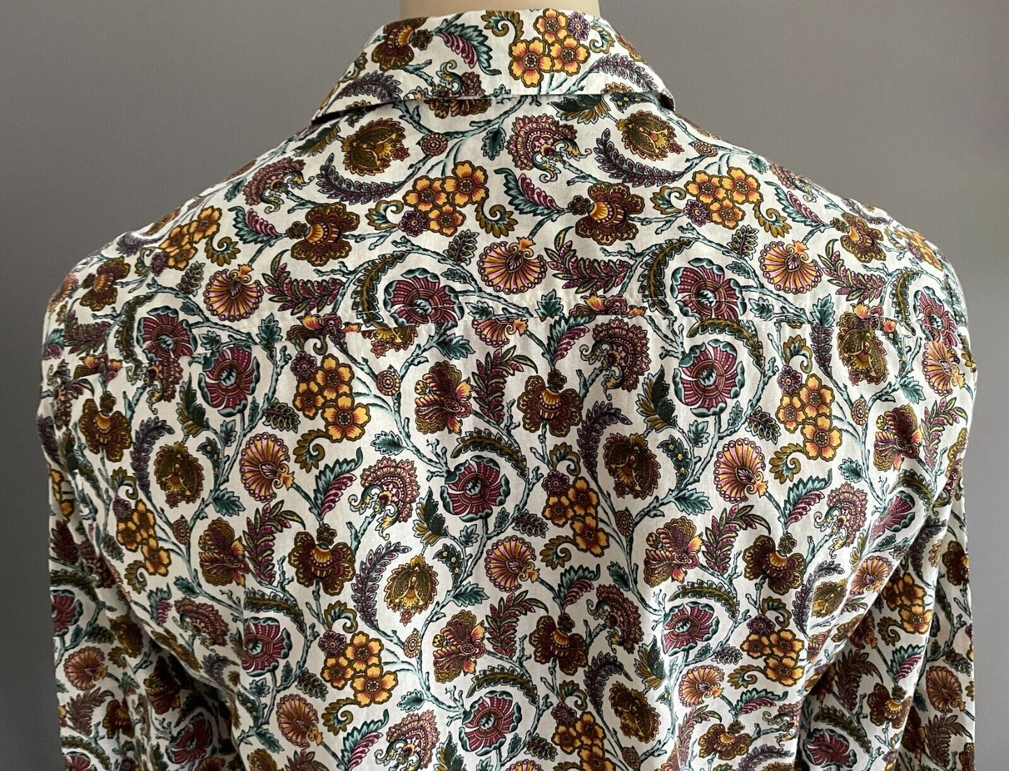 NICK BROWN SYDNEY Shirt Floral Cotton Long Sleeve Button Up Mens Size S