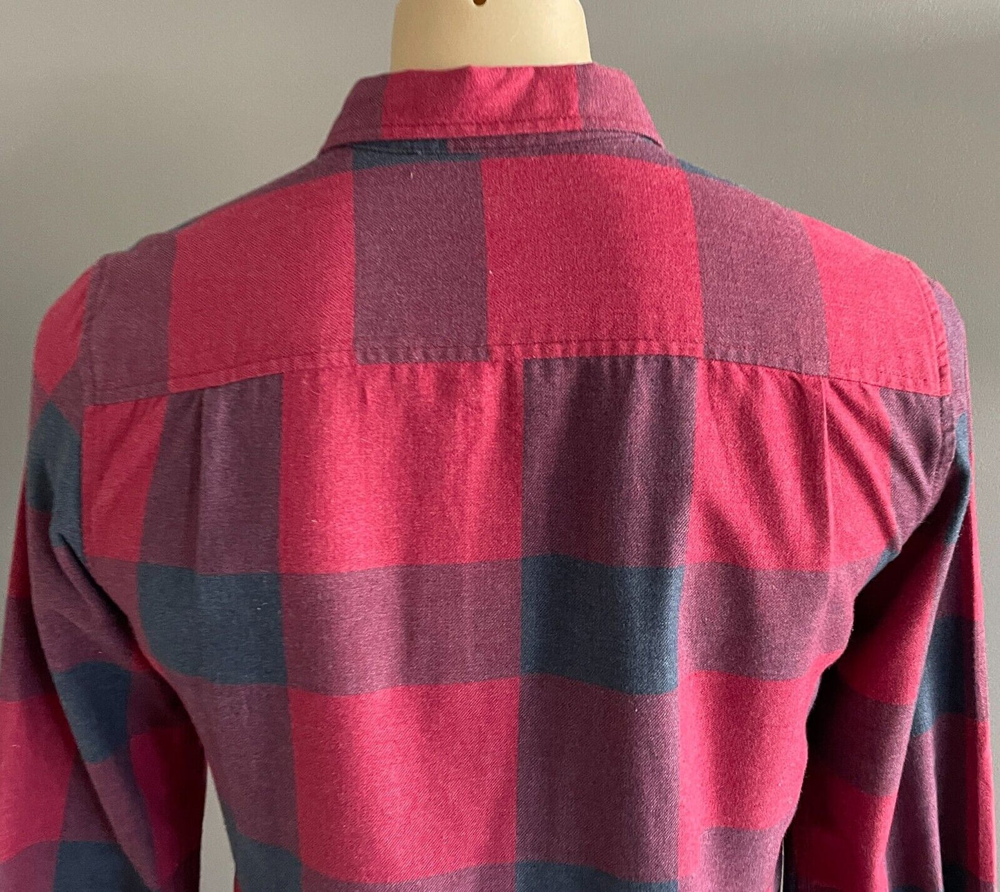 Mens LOST HIGHWAY Check Shirt Red & Blue Long Sleeve Double Chest Pocket Size S