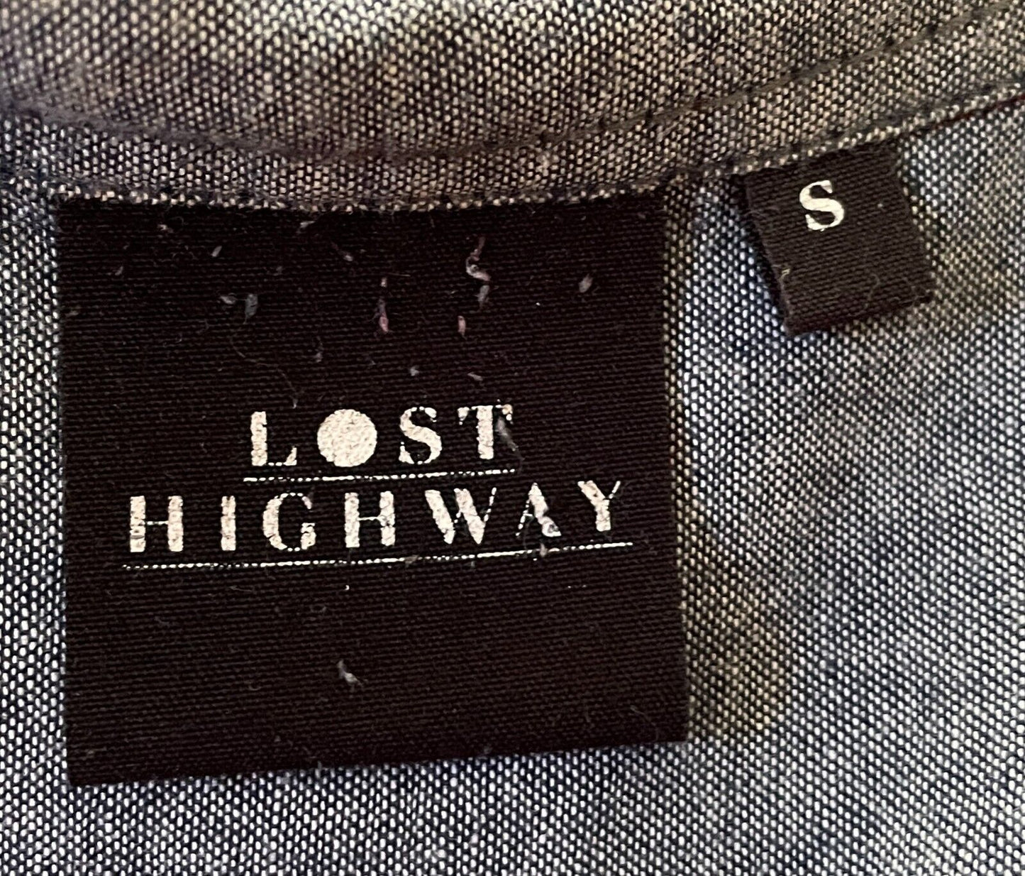 Mens LOST HIGHWAY Check Shirt Red & Blue Long Sleeve Double Chest Pocket Size S